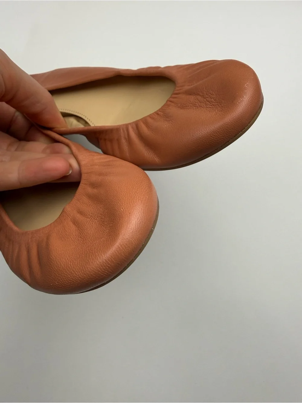 J. CREW CeCe Pinky Tan Leather Ballet Flat